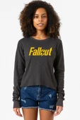 Fallout Lettern Füme Ekstra Uzunkol Sweatshirt thumbnail 1