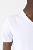 Dark Matter The Android Barcode Beyaz Erkek V yaka Tshirt thumbnail 4
