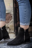 Trend Adımlar Siyah Laura Kadın Süet Bot thumbnail 4