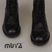 Muya Siyah Kadın Hakiki Deri Postal Bot thumbnail 5