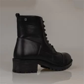 Muya Siyah Kadın Hakiki Deri Postal Bot thumbnail 4