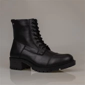 Muya Siyah Kadın Hakiki Deri Postal Bot thumbnail 2