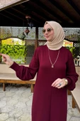 Ecem Bordo Triko Elbise thumbnail 7