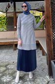 Bilge Triko Tunik Gri thumbnail 6