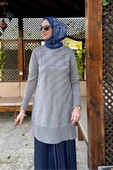 Bilge Triko Tunik Gri thumbnail 4