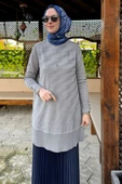Bilge Triko Tunik Gri thumbnail 2