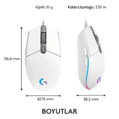 LOGITECH G G102 Lıghtsync Oyuncu Mouse Beyaz 910-005824 thumbnail 1