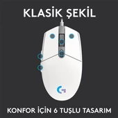 LOGITECH G G102 Lıghtsync Oyuncu Mouse Beyaz 910-005824 thumbnail 5