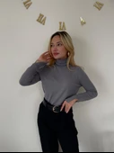 Kadın Boğazlı Kazak Gri thumbnail 3