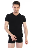 Erkek Elastanlı Siyah T-shirt 954 thumbnail 4