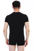 Erkek Elastanlı Siyah T-shirt 954 thumbnail 7