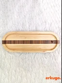 Bambu Kalp Desenli Oval Servis Tabağı, Sunum Tabağı thumbnail 1