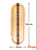 Bambu Kalp Desenli Oval Servis Tabağı, Sunum Tabağı thumbnail 3
