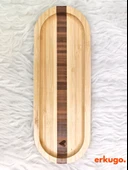Bambu Kalp Desenli Oval Servis Tabağı, Sunum Tabağı thumbnail 2