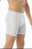 Erkek Elastanlı Biyeli Beyaz Uzun Boxer 855 thumbnail 7
