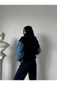 LACİVERT CAMBON BASKILI KAPÜŞONLU SWEAT thumbnail 2