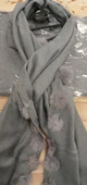 Angora Ponponlu Şal 60x180 -  Gri thumbnail 2