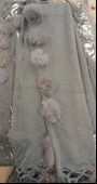 Angora Ponponlu Şal 60x180 -  Gri thumbnail 3