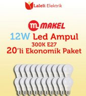 Makel 12W Led Ampul 3000K 20 Adet Ekonomik Paket thumbnail 3