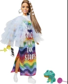 Barbie Extra Renkli Elbiseli Bebek GYJ78 thumbnail 1