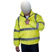 Reflektörlü 300D Oxford Bomber Mont Sarı thumbnail 3
