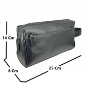 Hakiki Deri CA250 Dopp Kit El Çantası Siyah thumbnail 2
