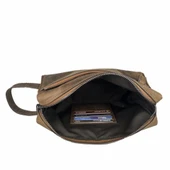 Hakiki Deri CA253 Dopp Kit El Çantası Tigon Taba thumbnail 8
