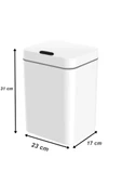 Sensörlü Çöp Kovası Plastik 12 Litre-Beyaz Yerli Üretim thumbnail 3