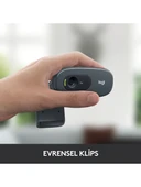 Logitech C270 HD 720p Mikrofonlu Web Kamerası - Siyah thumbnail 5