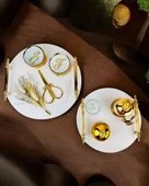 Commitment  Gold Polyester Nişan Tepsisi   Beyaz thumbnail 1