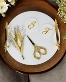 Commitment  Gold Polyester Nişan Tepsisi   Kırmızı thumbnail 3