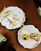 Devotiony Felsefesiyle Gold Polyester Söz ve Nişan Tepsisi   gold thumbnail 1