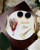 Commitment  Gold Polyester Nişan Tepsisi   krem thumbnail 2