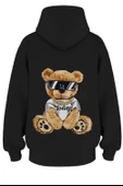 Oversize 'Bear' Baskılı Kapşonlu Hoodie Sweatshirt thumbnail 1