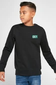 Squid Game Player 001 Siyah Çocuk 2ip Sweatshirt thumbnail 1