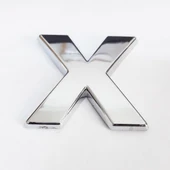 Cemax X Harfi  3,75 cm Krom Yapışkanlı thumbnail 1