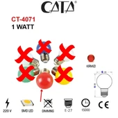 CATA 1w KIRMIZI Ledli Gece Lambası E-27 Duylu thumbnail 2