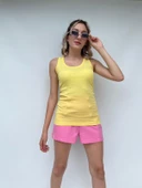 Kadın Basic Yuvarlak Yaka Limon Sarı Atlet thumbnail 4