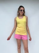 Kadın Basic Yuvarlak Yaka Limon Sarı Atlet thumbnail 1