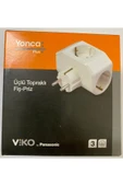 YONCA PLUS BEYAZ ÜÇLÜ TOPRAKLI PRİZ FİŞLİ thumbnail 2