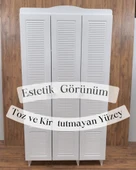 3 Kapaklı Beyaz Panjur Model Dolap thumbnail 4