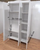 3 Kapaklı Beyaz Panjur Model Dolap thumbnail 3