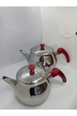 Kapris Küre Paslanmaz Çelik Kendinden Süzgeçli Mini Boy Çaydanlık thumbnail 3