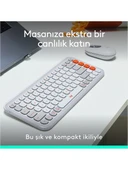 Logitech Pop Icon Combo 920-013076 Beyaz Kablosuz Klavye Mouse Seti thumbnail 2