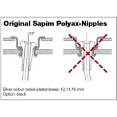 Sapim Polyax Brass Square Double Secure Lock Jant Teli Başlığı 16mm Siyah thumbnail 4