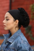 Kadın Siyah Lüks Fırfırlı Bone thumbnail 1