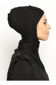 Boyunluklu Hijab Bone - Siyah - thumbnail 4