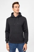 Süvari Kapüşonlu Yaka Regular Kalıp Düz Antrasit Sweatshirt thumbnail 1