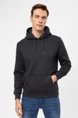 Süvari Kapüşonlu Yaka Regular Kalıp Düz Antrasit Sweatshirt thumbnail 3