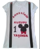 Anneler İçin Keçe Aplikeli Mickey Mouse Temalı Tişört thumbnail 1